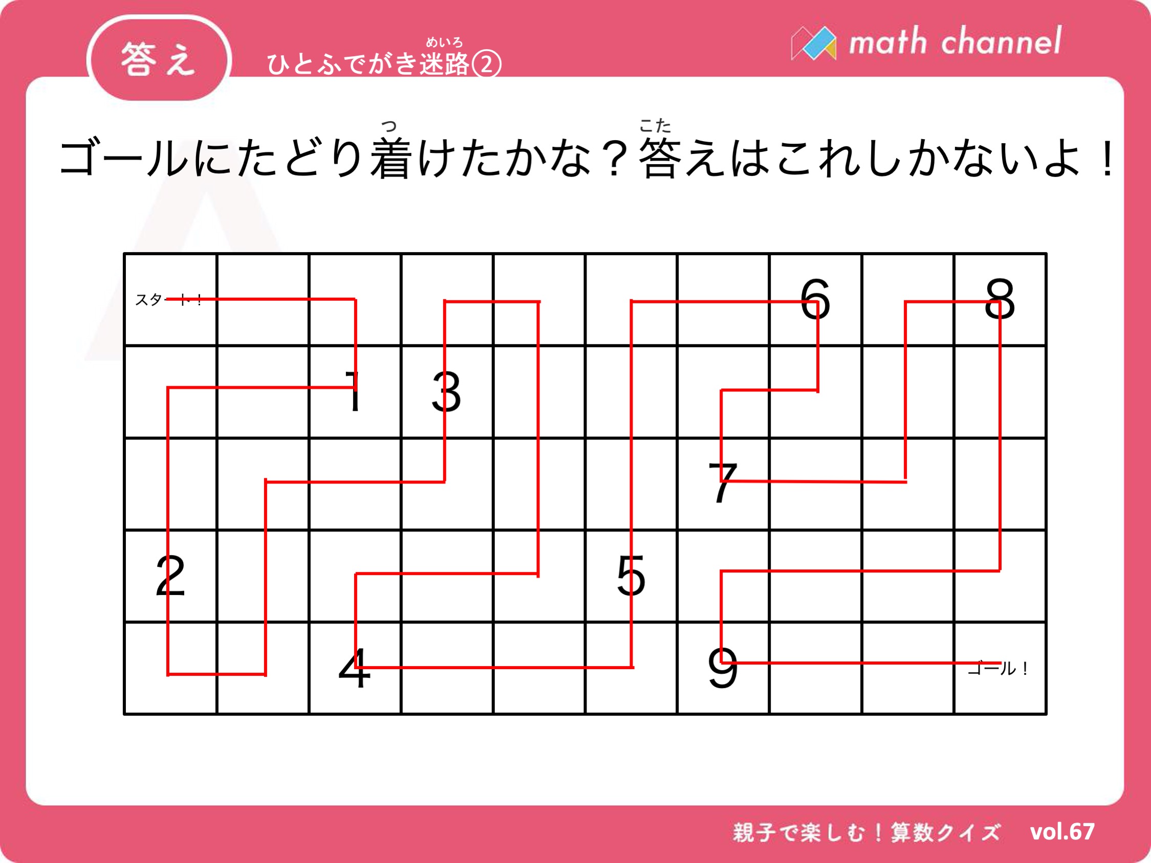 算数クイズに挑戦 Vol 067 ひとふでがき迷路 にチャレンジ Mathchannel